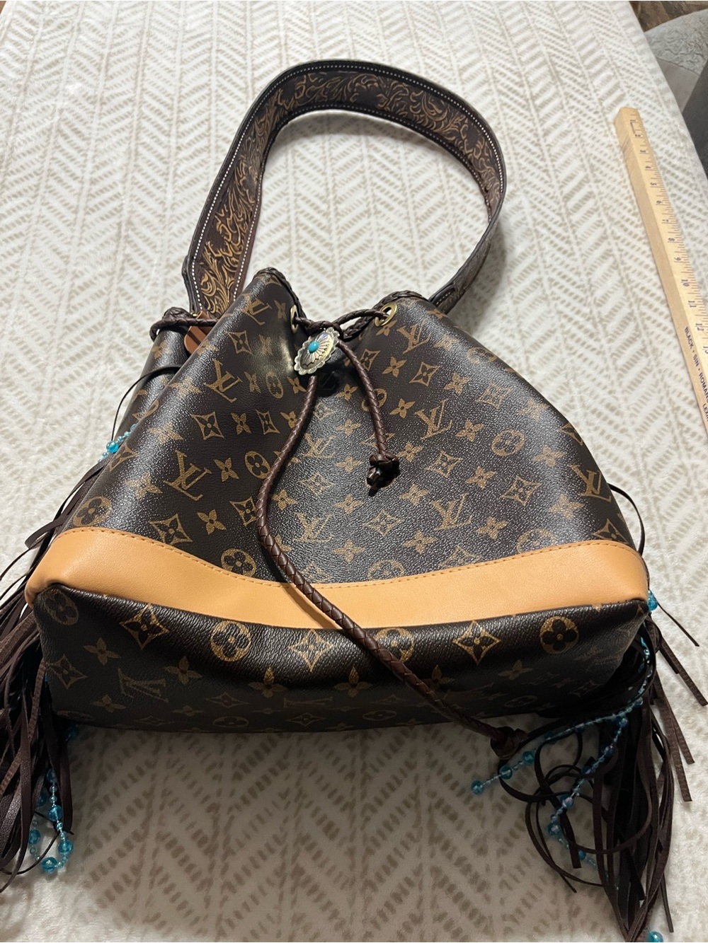 Louis Vuitton Luxury Monogram Brown Leather Shoulder Bag